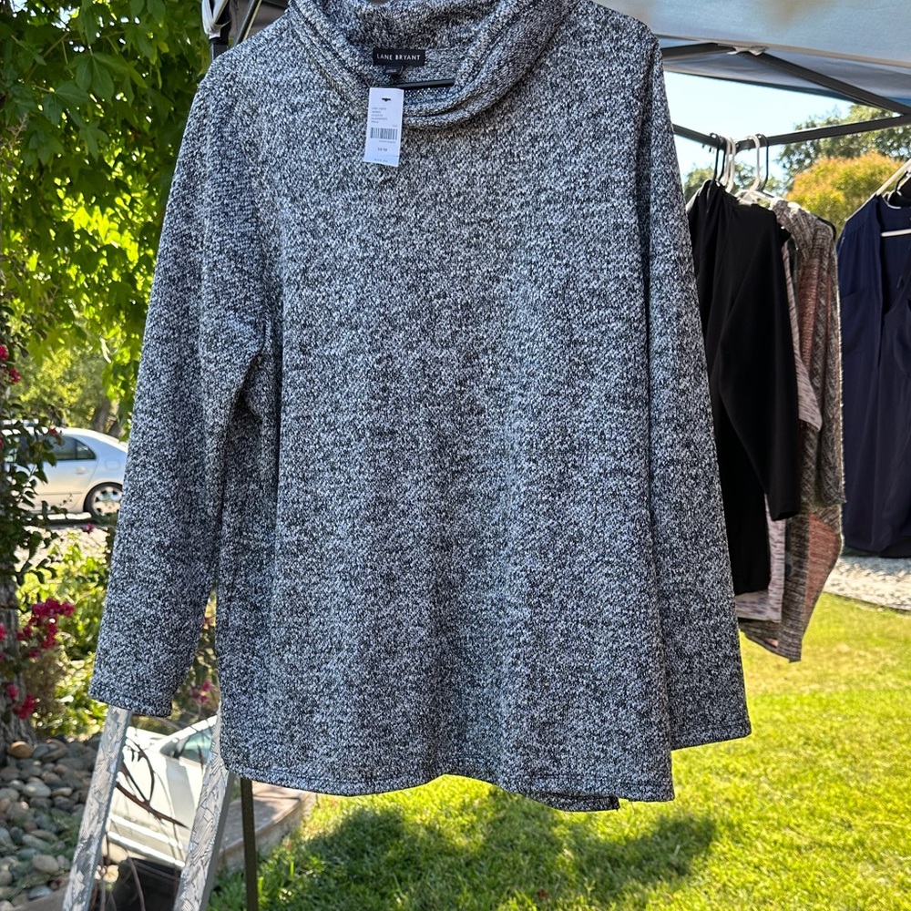 Lane Bryant Gray Cowl Neck Sweater